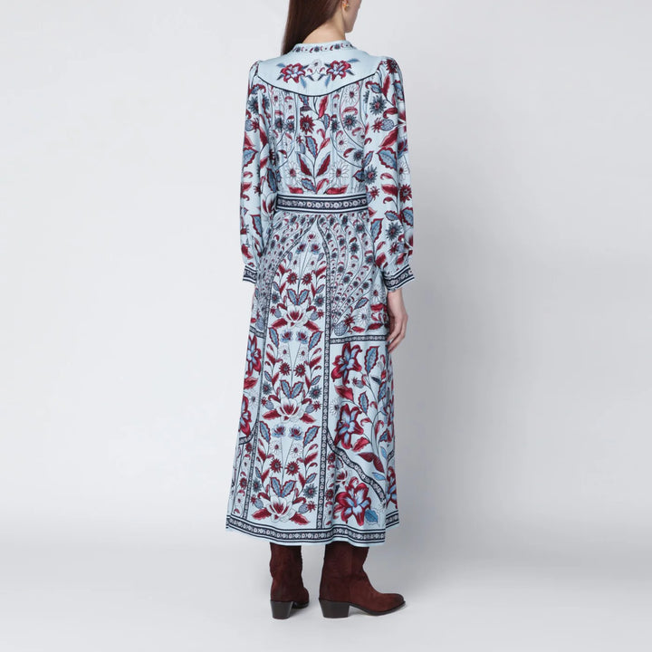 FARM Rio - Light blue midi dress with floral print
