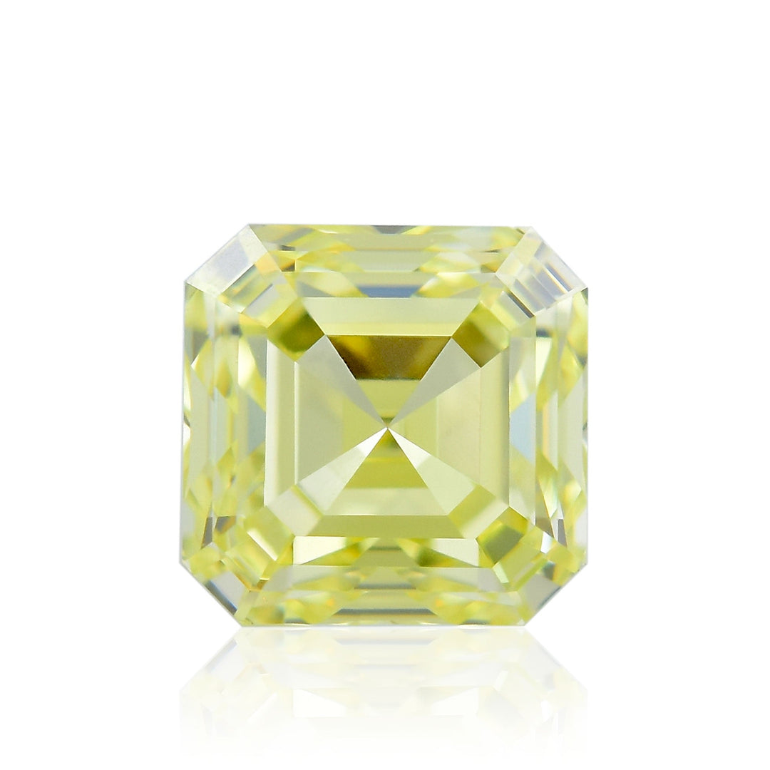 0.43 Carat Fancy Intense Yellow Asscher Diamond VVS2 IGI