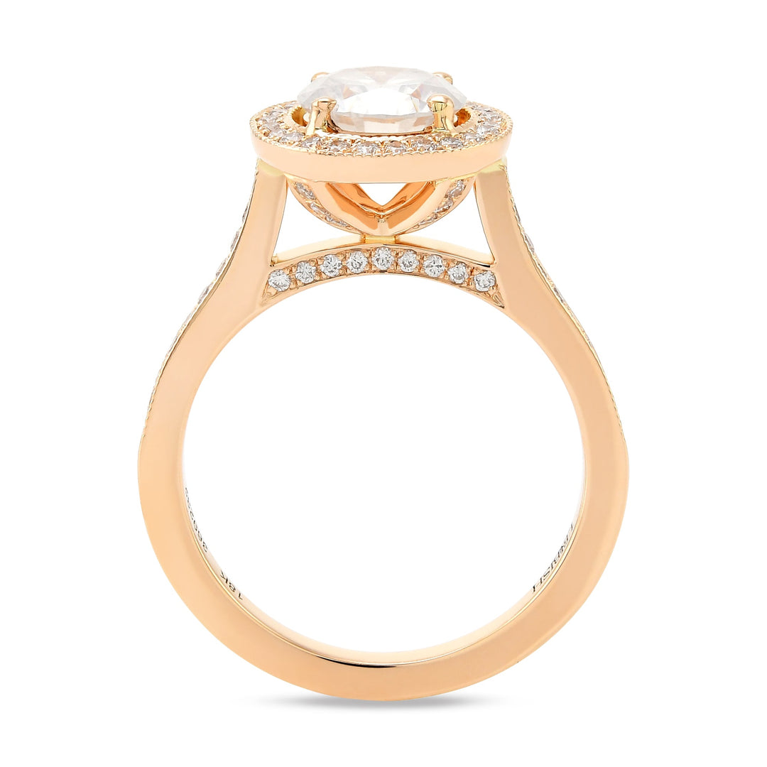 Leibish Rose Gold Fancy White Diamond Engagement Ring