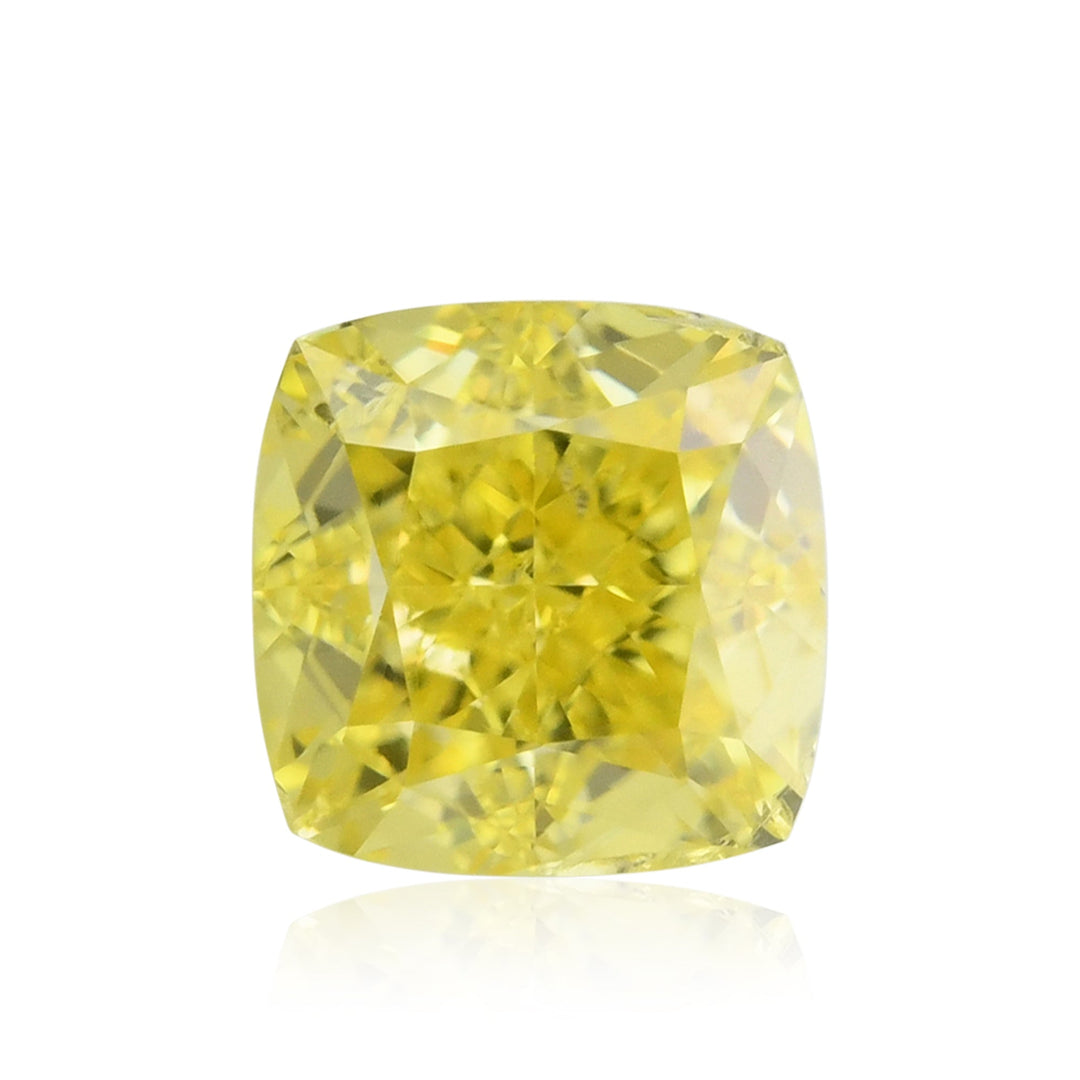 0.45 Carat Fancy Vivid Yellow Cushion Diamond SI1 GIA