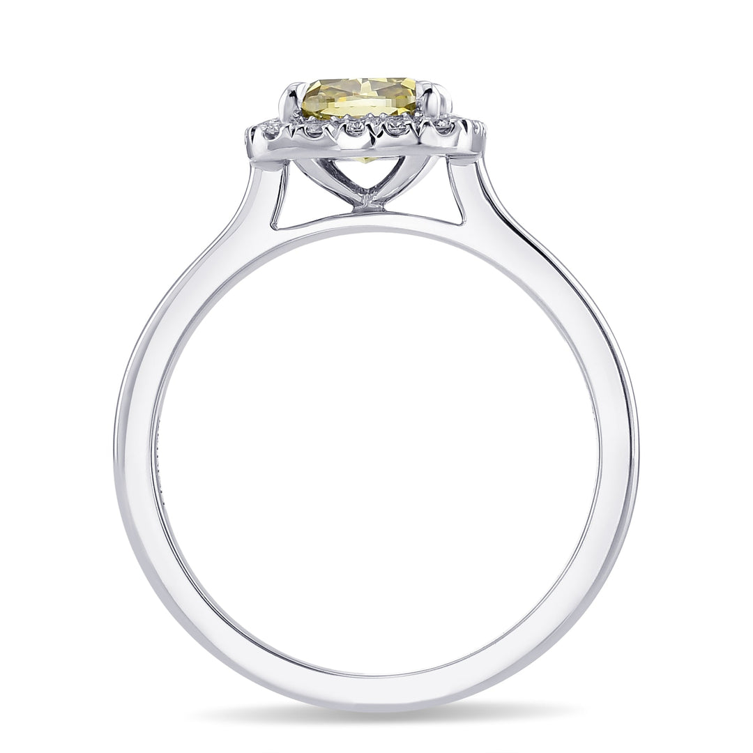 Leibish Chameleon Cushion Diamond Halo Ring
