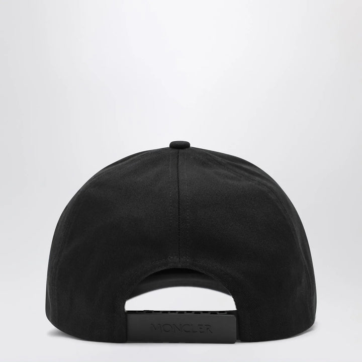 Moncler - Black baseball cap with logo patch