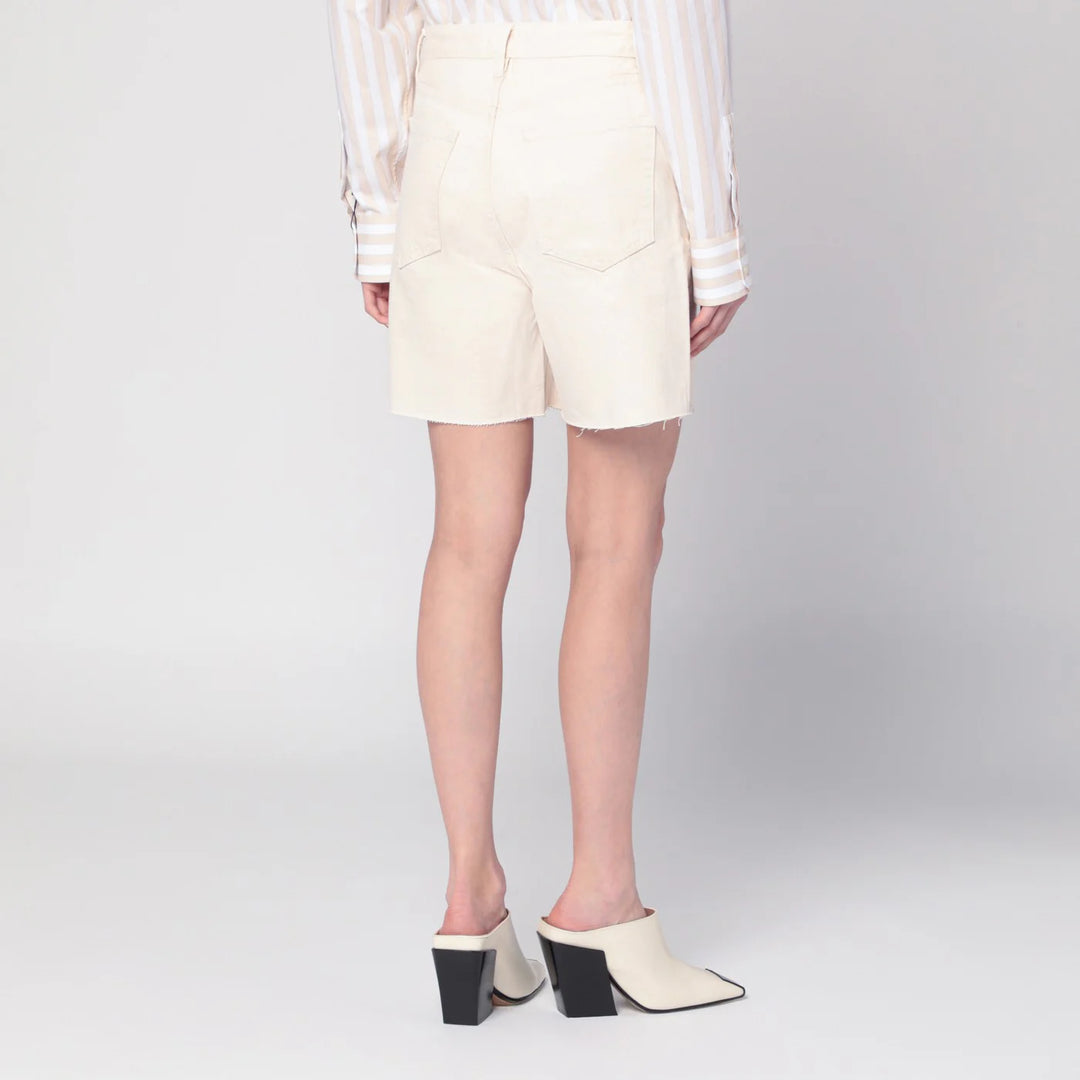 Frame - Butter-coloured denim bermuda shorts