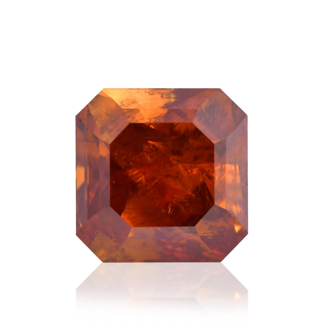 1.32 Carat Fancy Deep Brownish Orange Emerald Diamond (I2) GIA