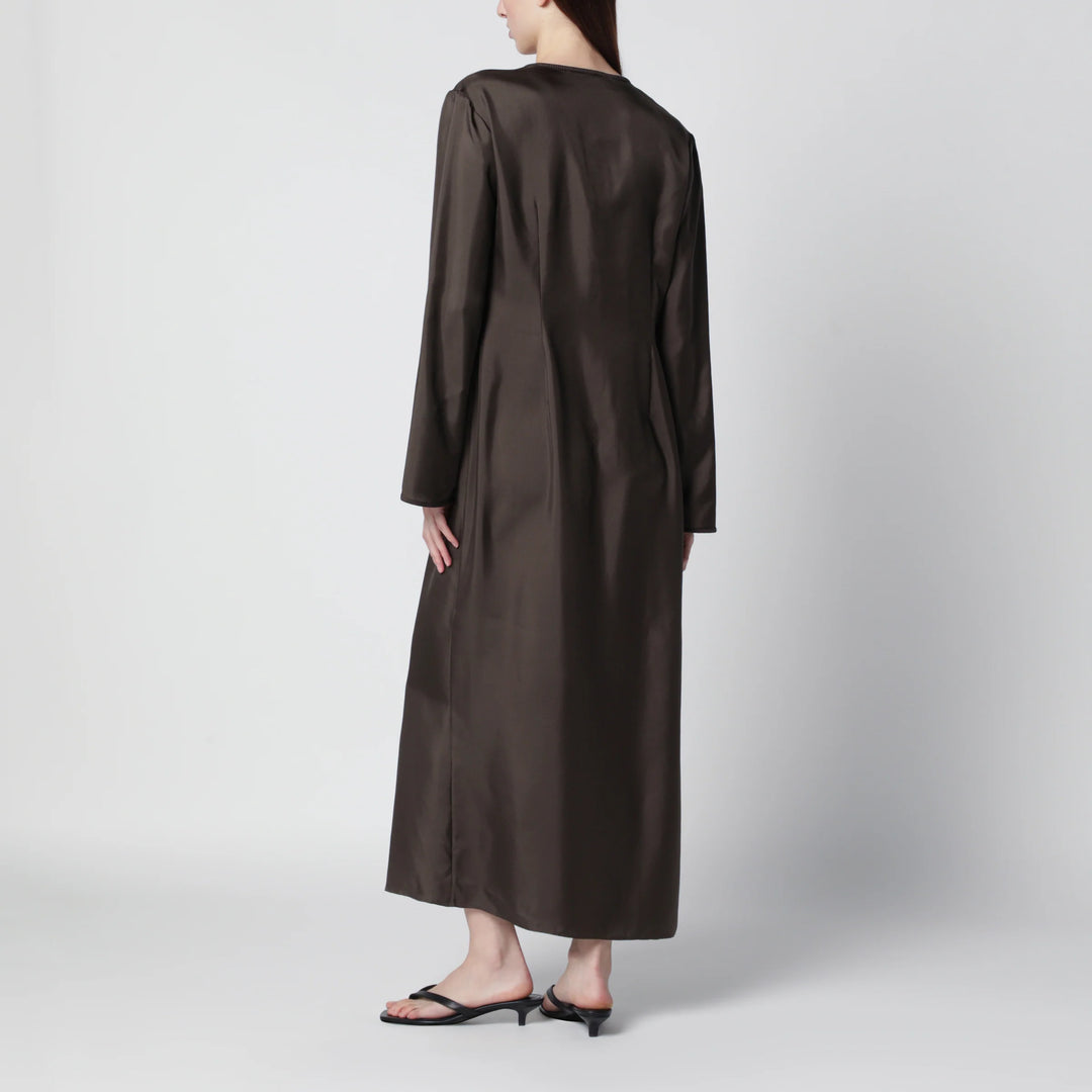 Róhe - Earth-tone silk dress with pankou closure