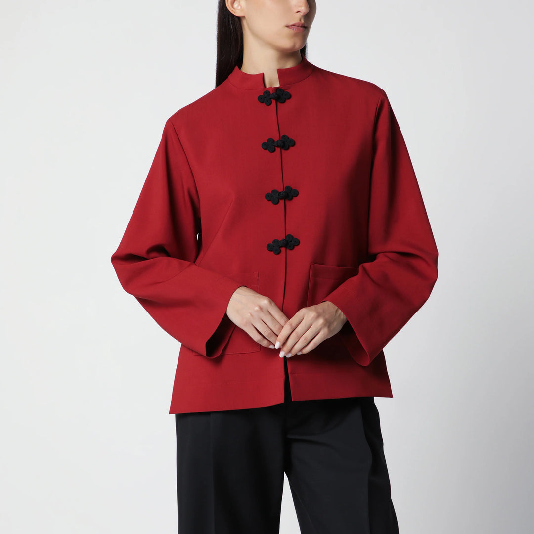 Róhe - Carmine Red Wool Jacket with Pankou Closure