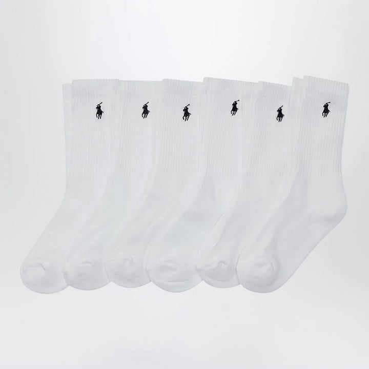 Polo Ralph Lauren - Set of three white socks with logo Brand Apparel &amp; Accessories > Clothing > Underwear &amp; Socks > Socks 8/9.5Y