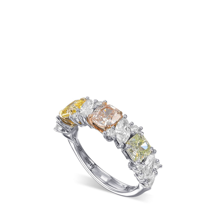 Leibish Multicolor Extraordinary Diamond Cluster Ring