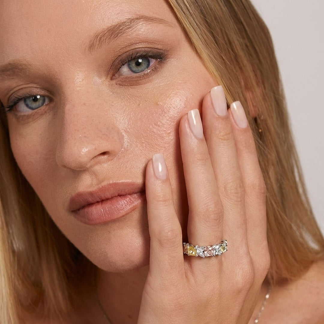Leibish Multicolor Extraordinary Diamond Cluster Ring