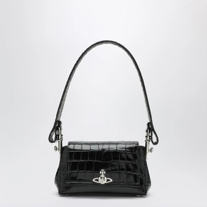 Vivienne Westwood - Black Hazel bag in croc-effect patent leather