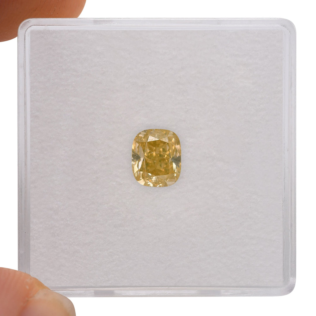 1.02 Carat Fancy Intense Yellow Cushion Diamond SI1 GIA