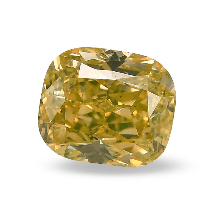 1.02 Carat Fancy Intense Yellow Cushion Diamond SI1 GIA