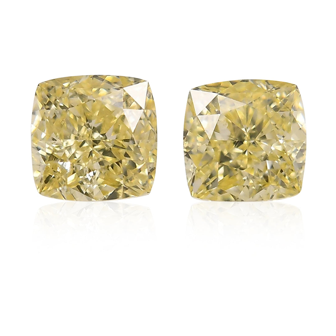 0.64 Carat Fancy Yellow Cushion Diamonds SI1