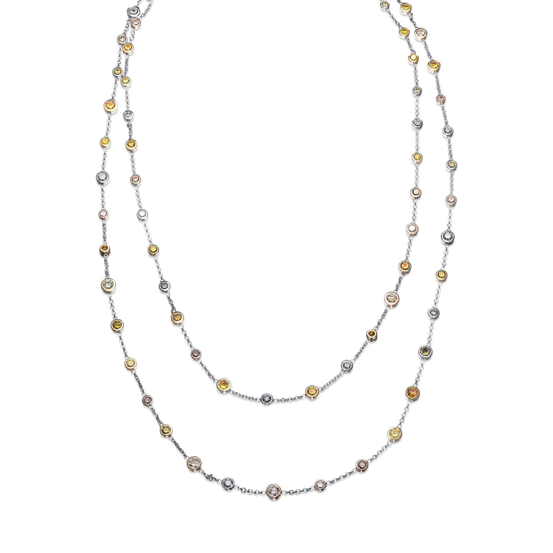 Leibish Mix Color Brilliants Diamond Necklace