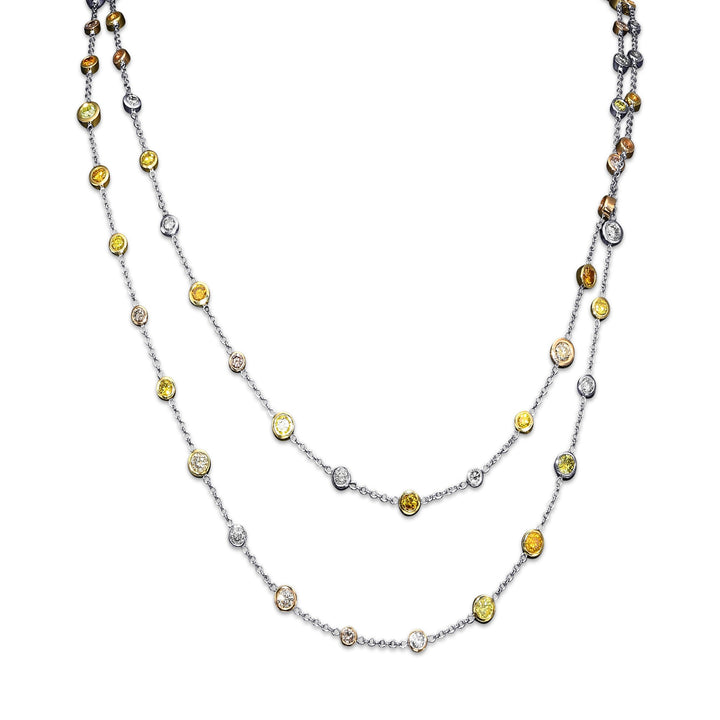 Leibish Mix Color Brilliants Diamond Necklace