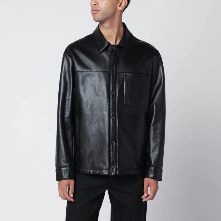 Salvatore Santoro - Black leather overshirt