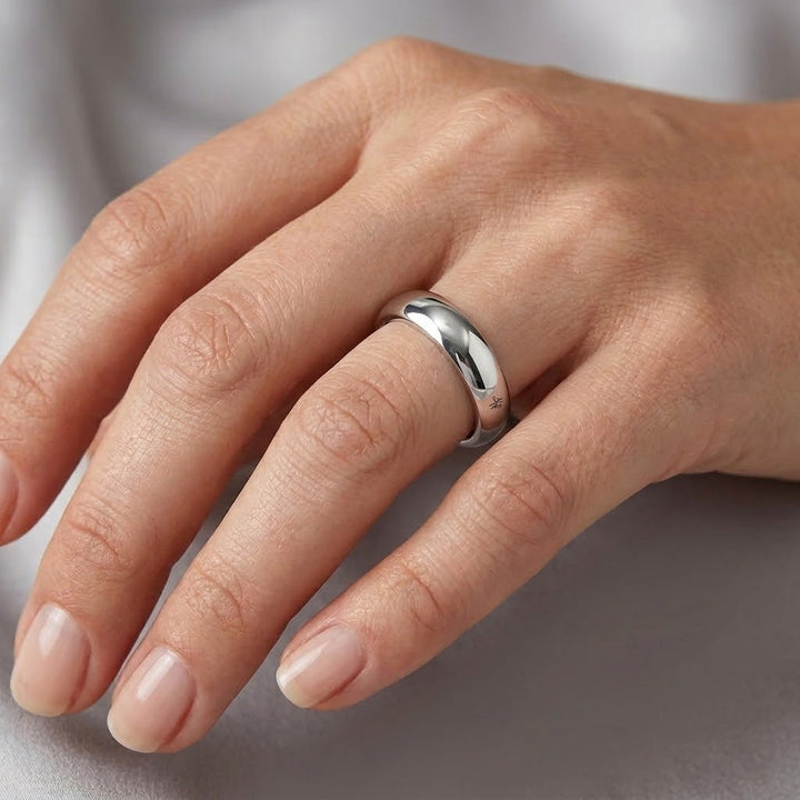 Leibish Comfort Fit Domed Wedding Band