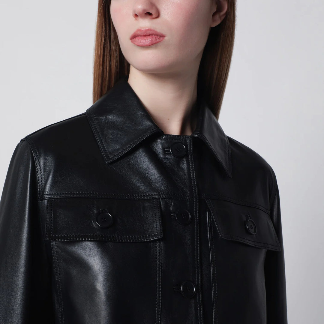 Salvatore Santoro - Black cropped leather jacket
