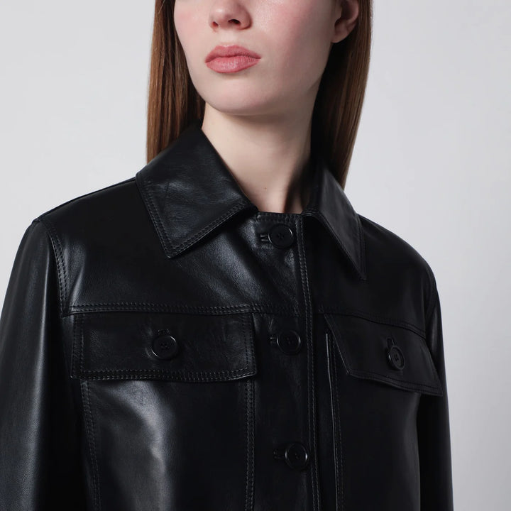 Salvatore Santoro - Black cropped leather jacket