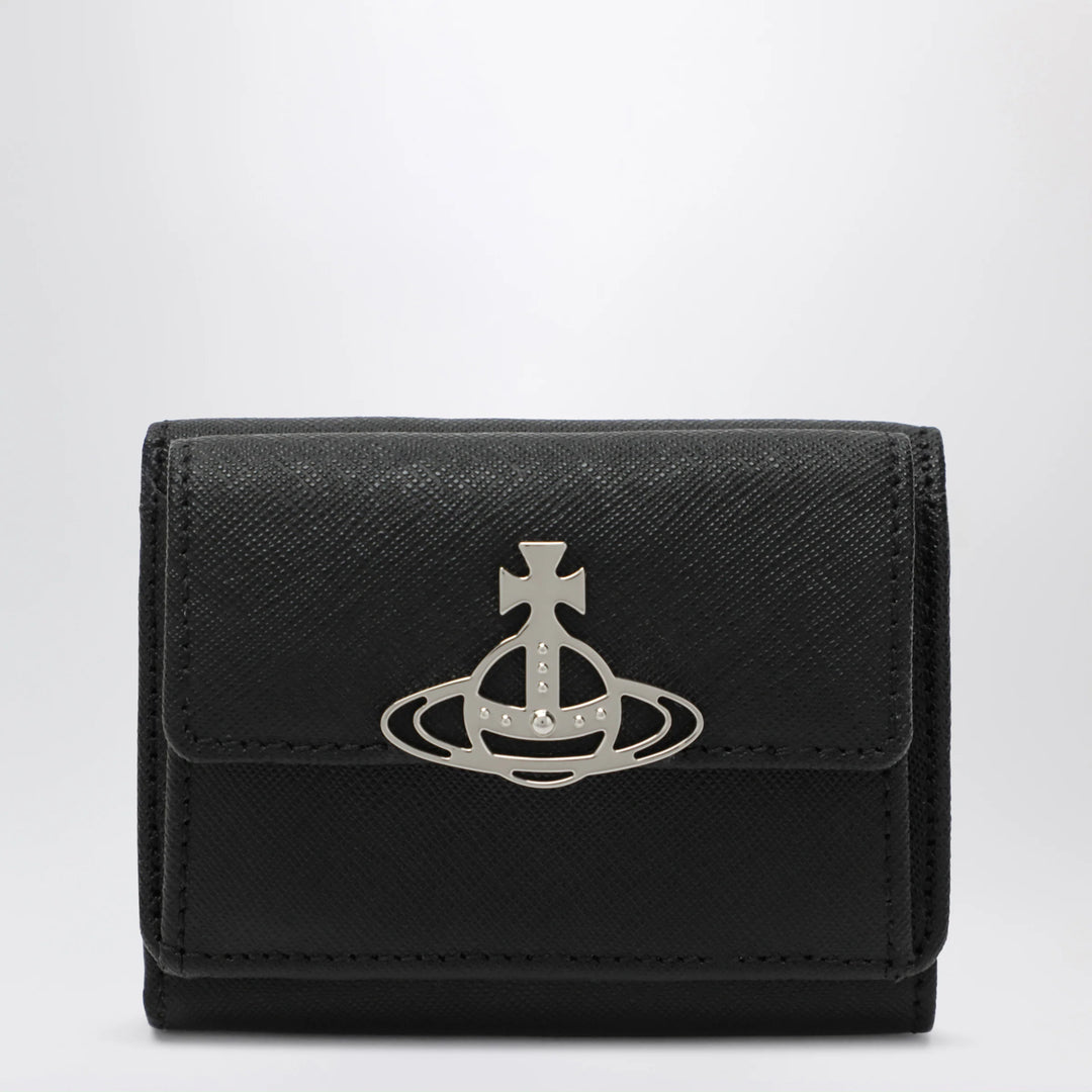 Vivienne Westwood - Black leather wallet with Orb logo