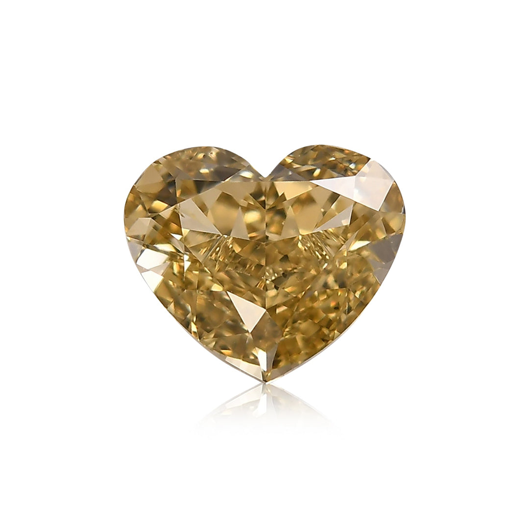 1.01 Carat Fancy Brownish Yellow HEART Diamond VS2 GIA