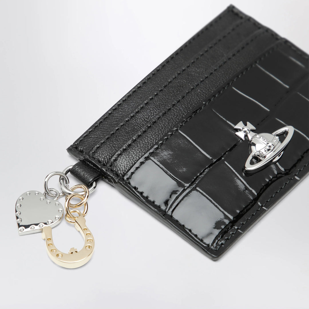 Vivienne Westwood - Croc-embossed leather card holder with charms, black