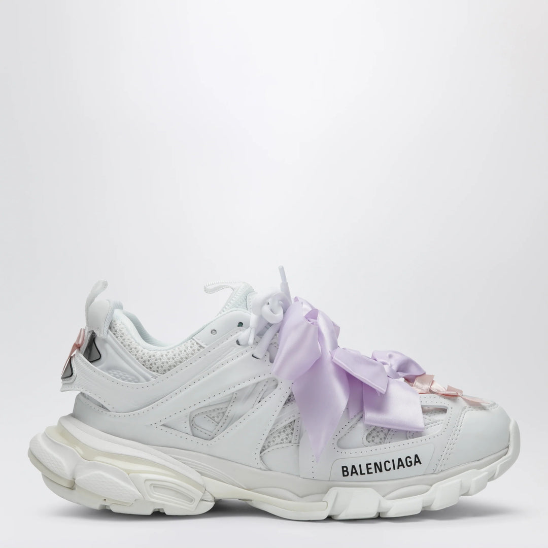 Balenciaga - Track Bow Sneakers in mixed materials, white and pink