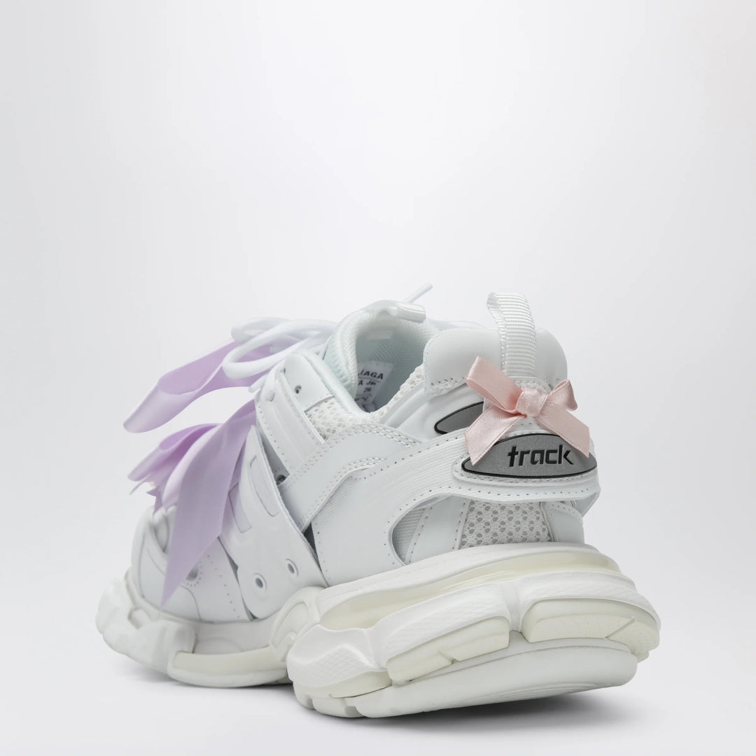 Balenciaga - Track Bow Sneakers in mixed materials, white and pink
