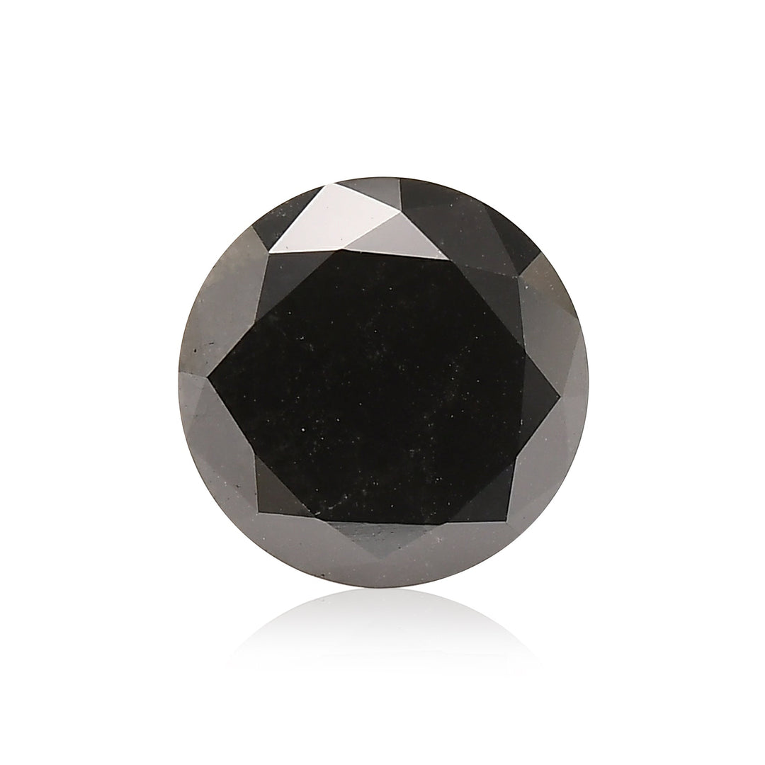 3.79 Carat Fancy Black Round Brilliant Diamond  GIA
