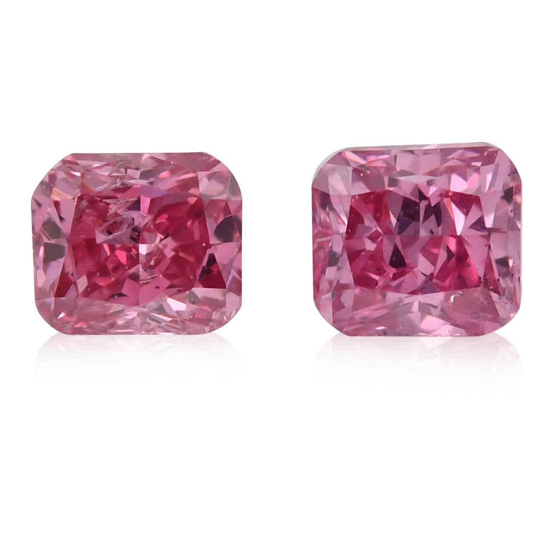 0.12 Carat Fancy Vivid Purplish Pink Cushion Diamonds (VS)