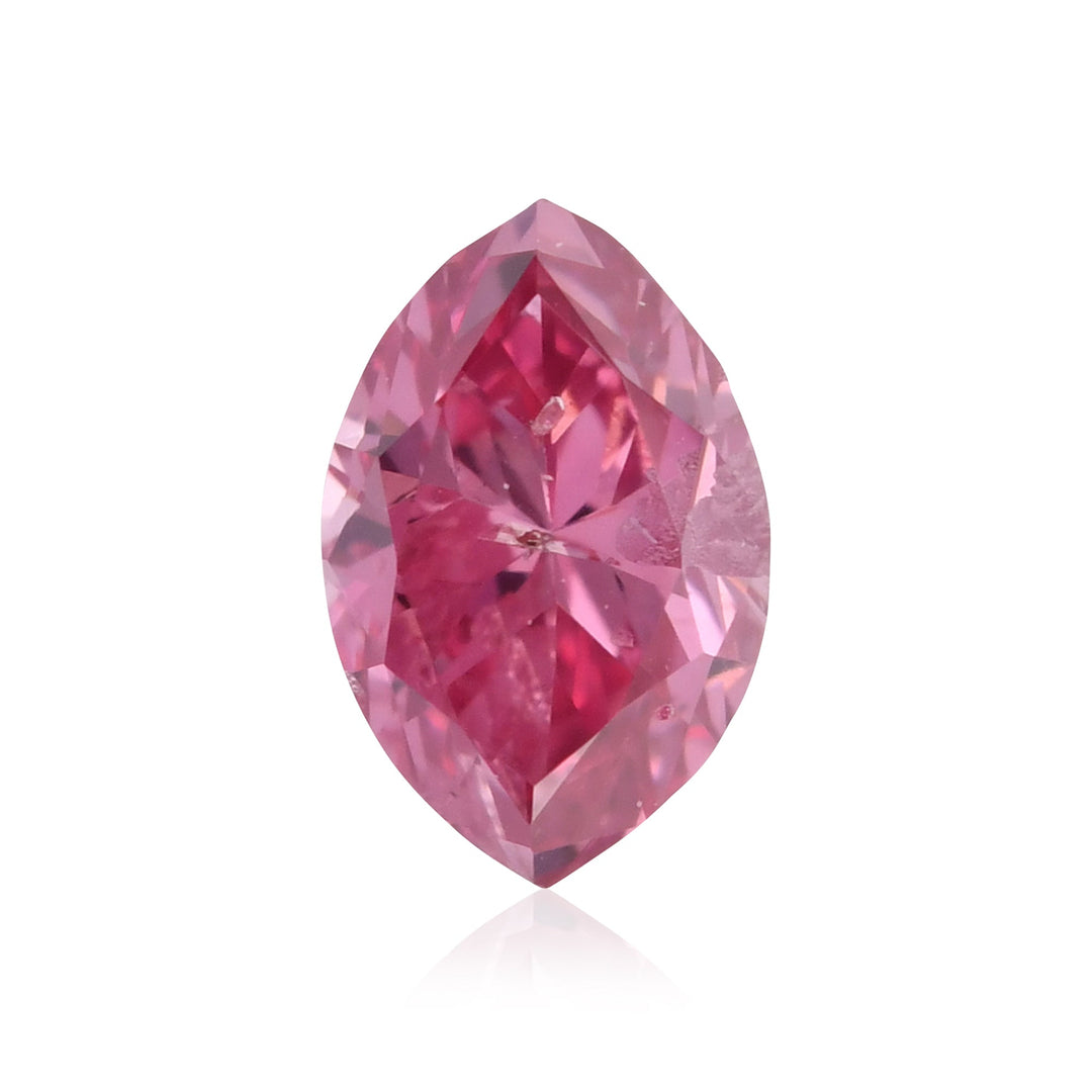 0.13 Carat Fancy Vivid Purplish Pink Marquise Diamond (I2) GIA