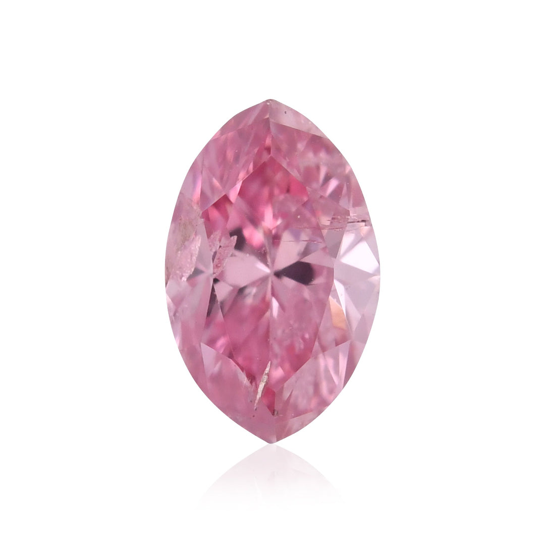 0.15 Carat Fancy Intense Purplish Pink Marquise Diamond (I2) GIA