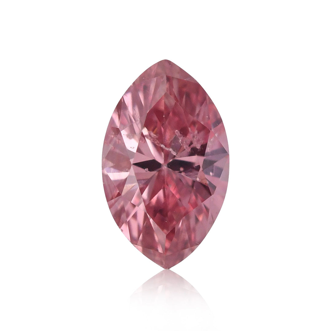 0.16 Carat Fancy Vivid Purplish Pink Marquise Diamond I1 GIA