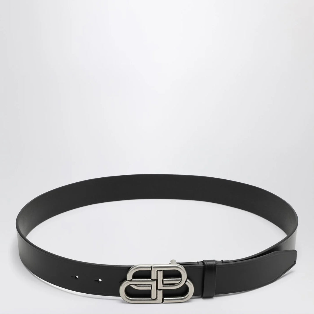 Balenciaga - Black BB leather belt