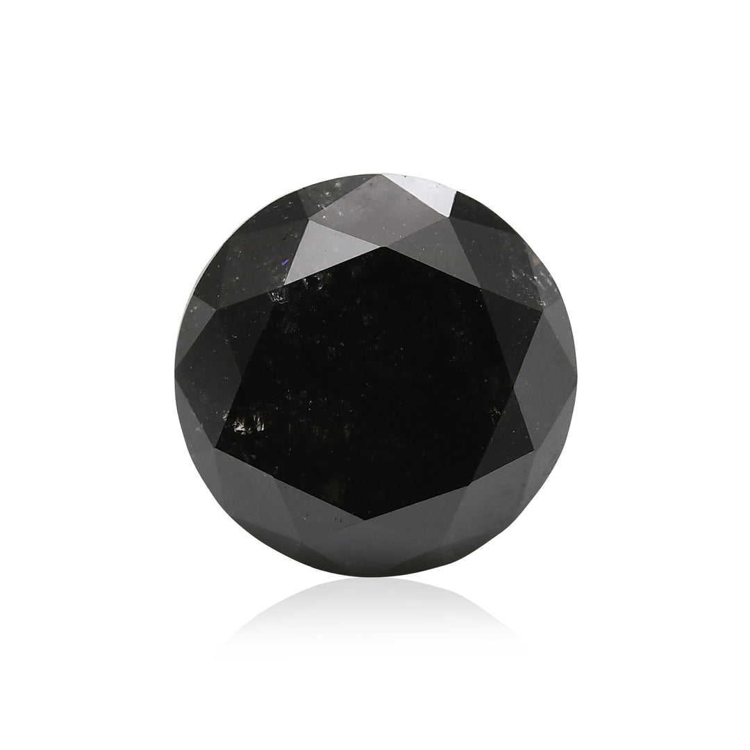 2.84 Carat Fancy Black Round Brilliant Diamond  GIA