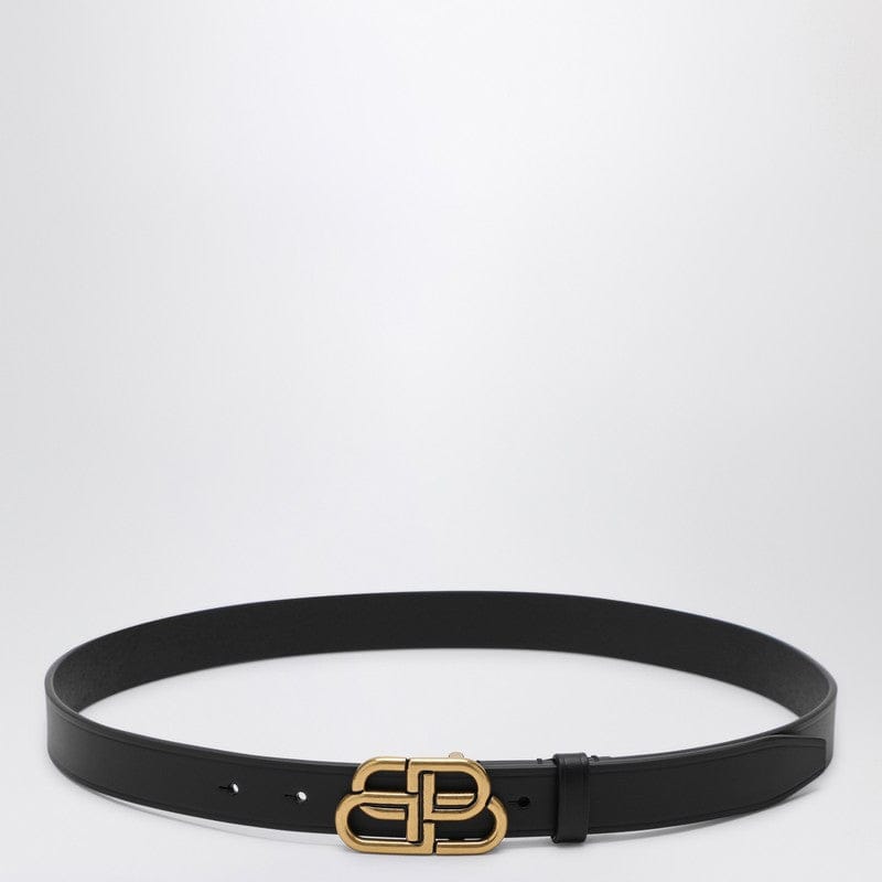 Belts Balenciaga - Black leather BB belt - 80 EU Brand