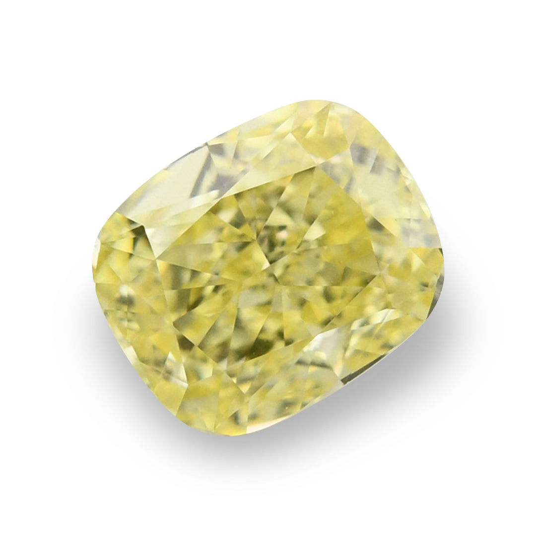 0.62 Carat Fancy Intense Yellow Cushion Diamond VS1 GIA