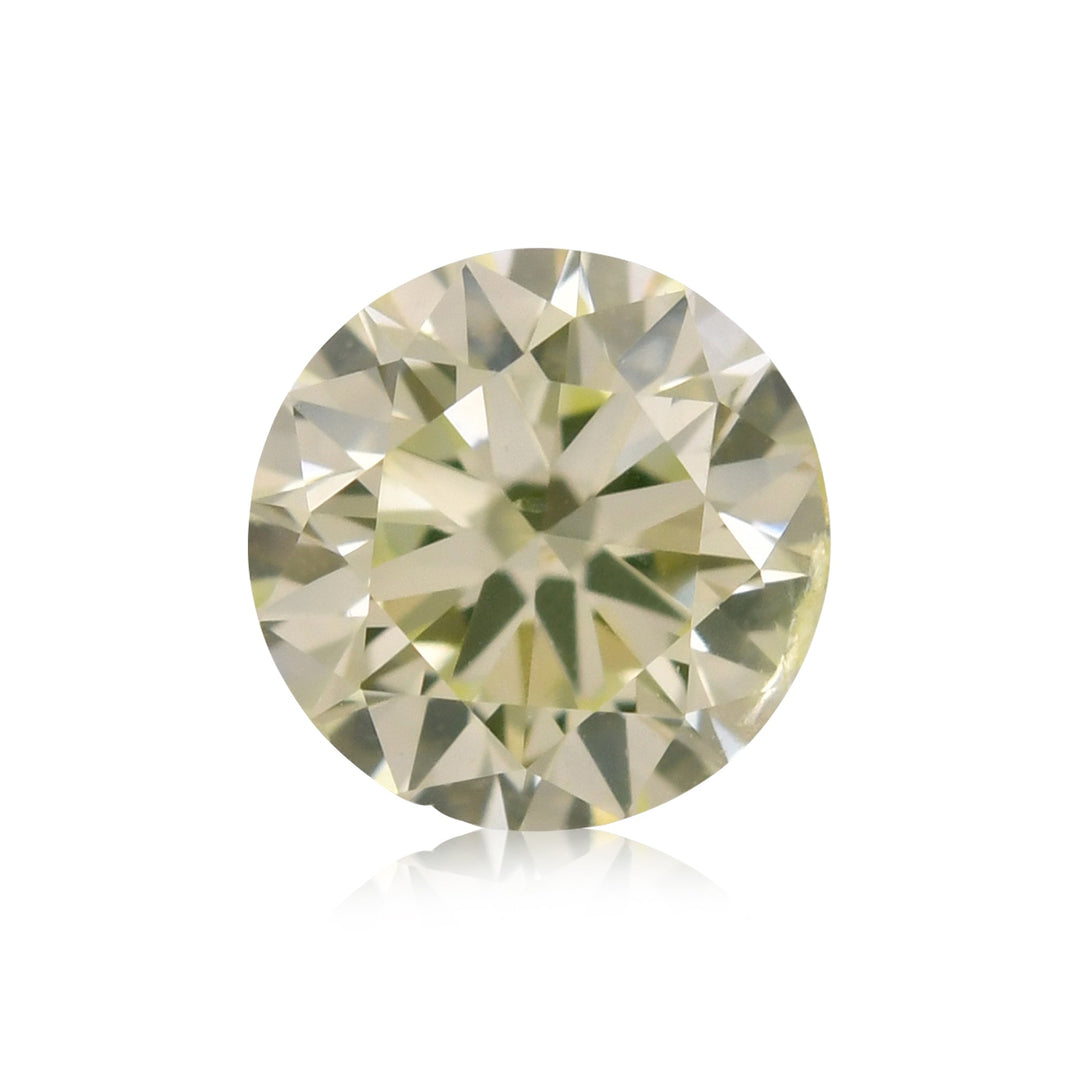 0.29 Carat Fancy Light Greenish Yellow Round Brilliant Diamond I1 GIA