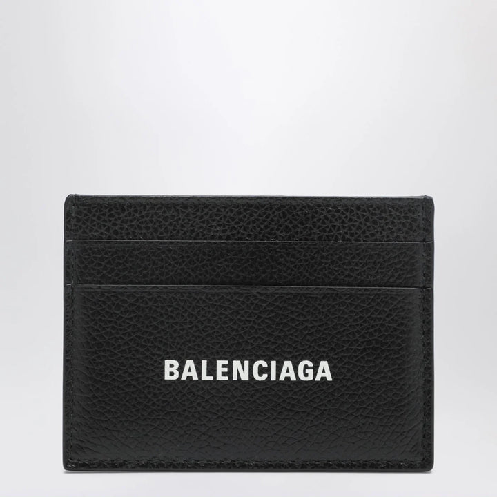 Balenciaga - Cash black card holder in grained leather
