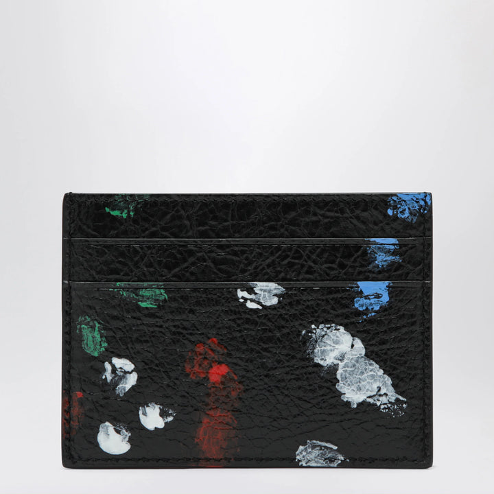 Balenciaga - Cash leather card holder with painter’s print