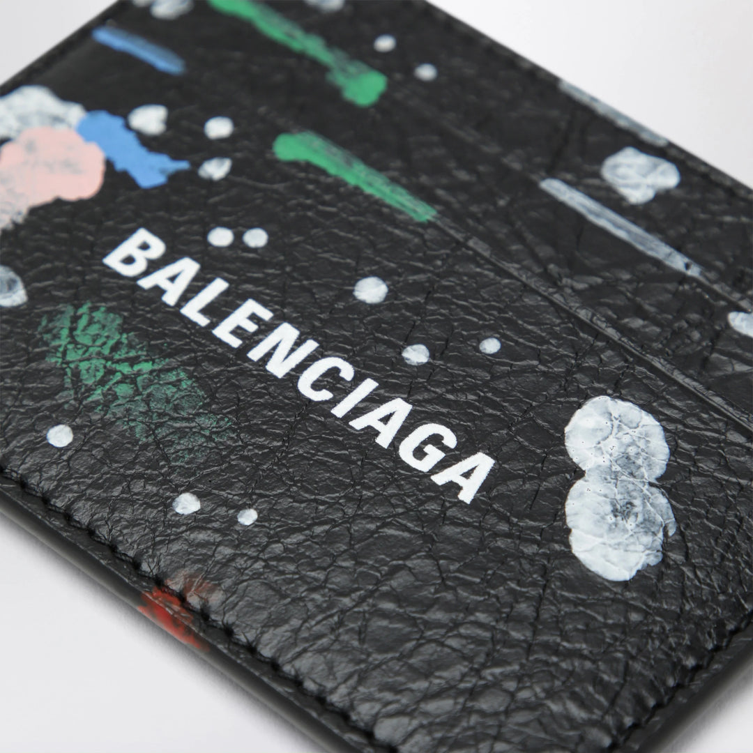 Balenciaga - Cash leather card holder with painter’s print