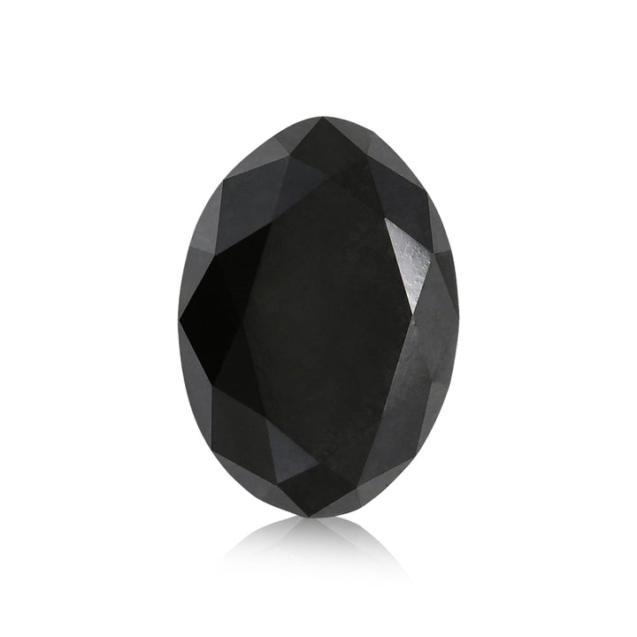 3.19 Carat Fancy Black Oval Diamond GIA