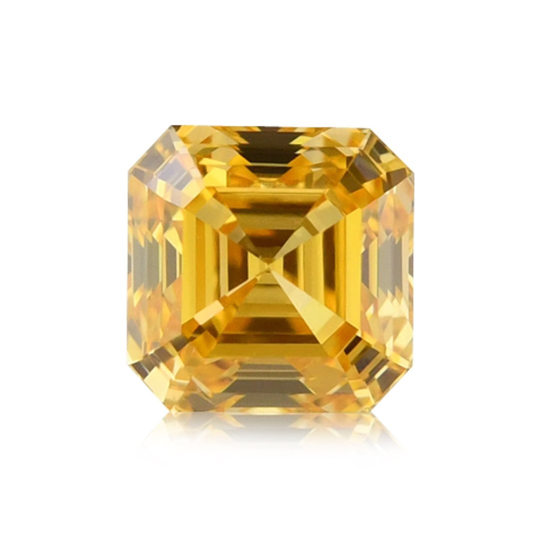 0.40 Carat Fancy Vivid Orange Yellow Asscher Diamond VS1 GIA