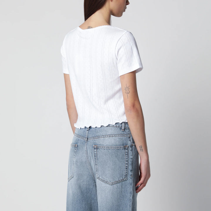 Róhe - White cropped cotton T-shirt