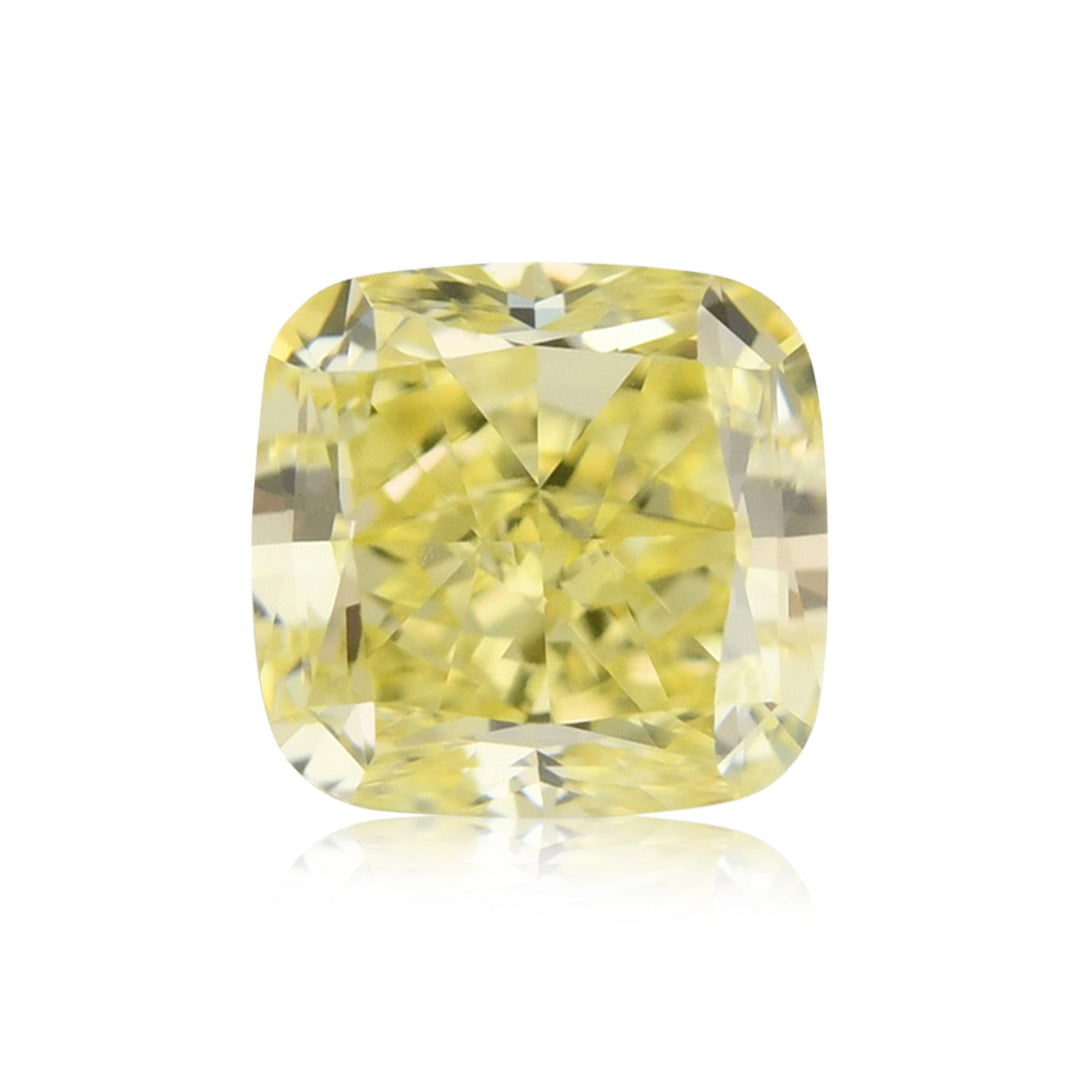 0.67 Carat Fancy Yellow Cushion Diamond IF GIA