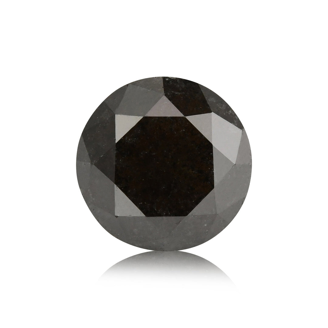 1.31 Carat Natural Black Round Diamond GIA