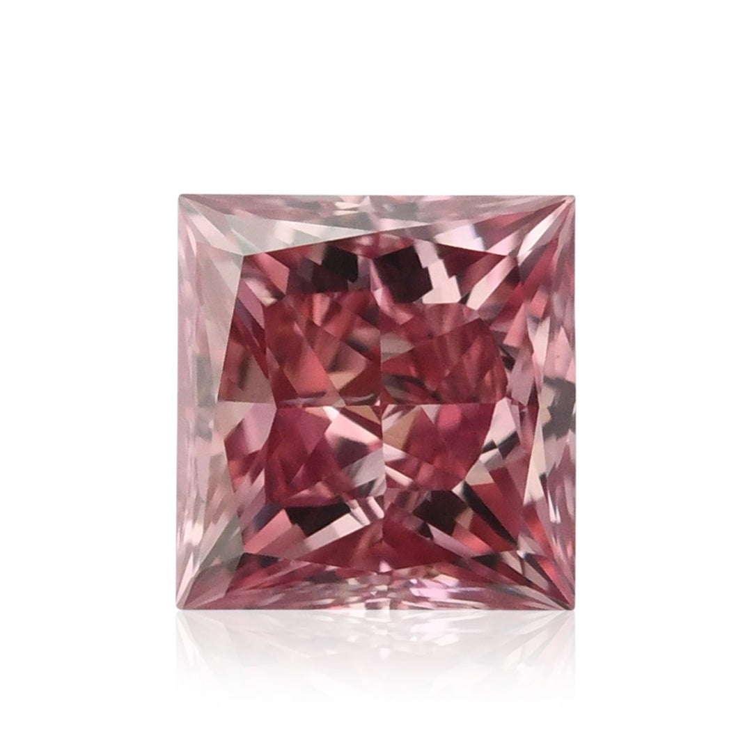 0.20 Carat Fancy Vivid Pink Princess Diamond SI1 GIA