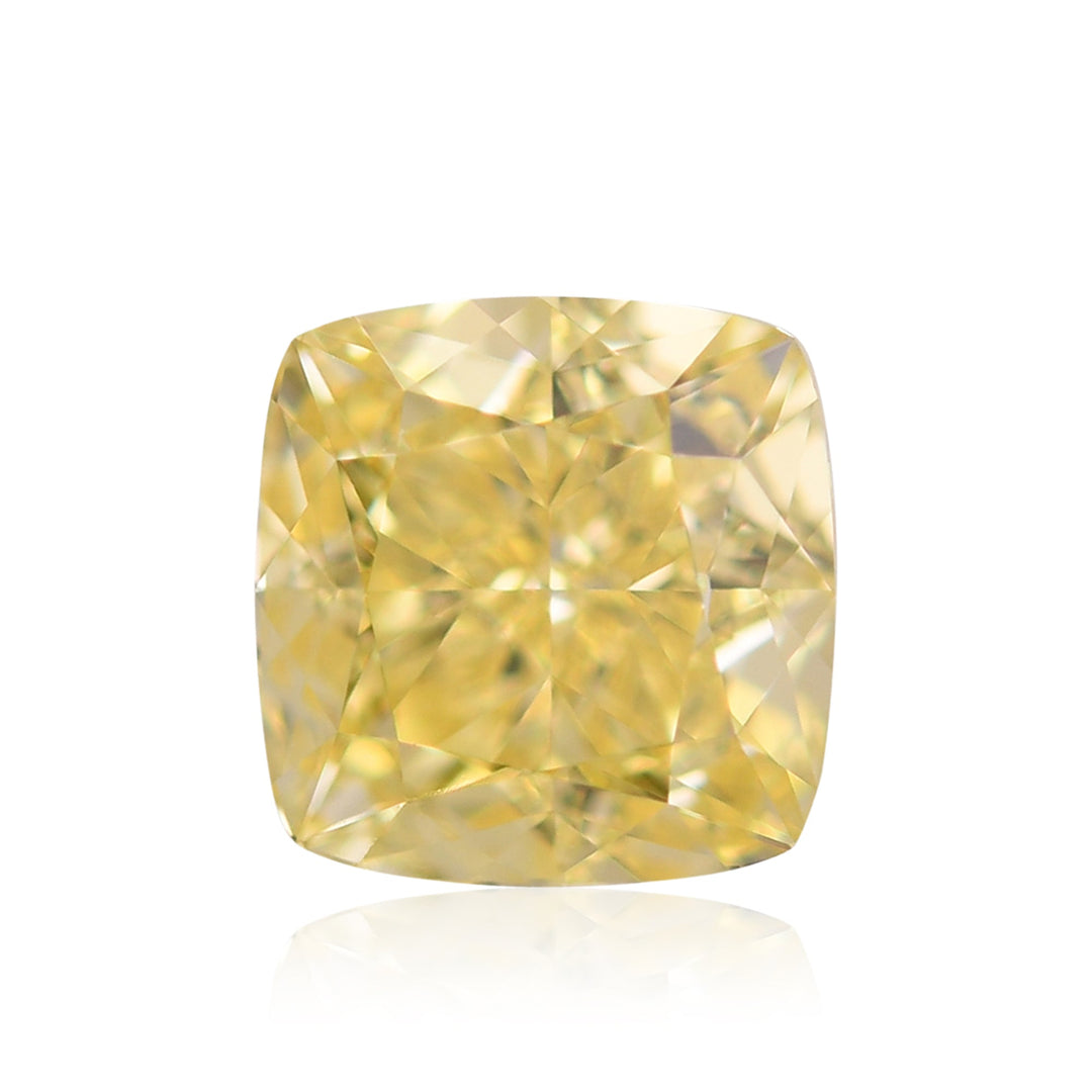 1.33 Carat Fancy Intense Yellow Cushion Diamond VS1 GIA