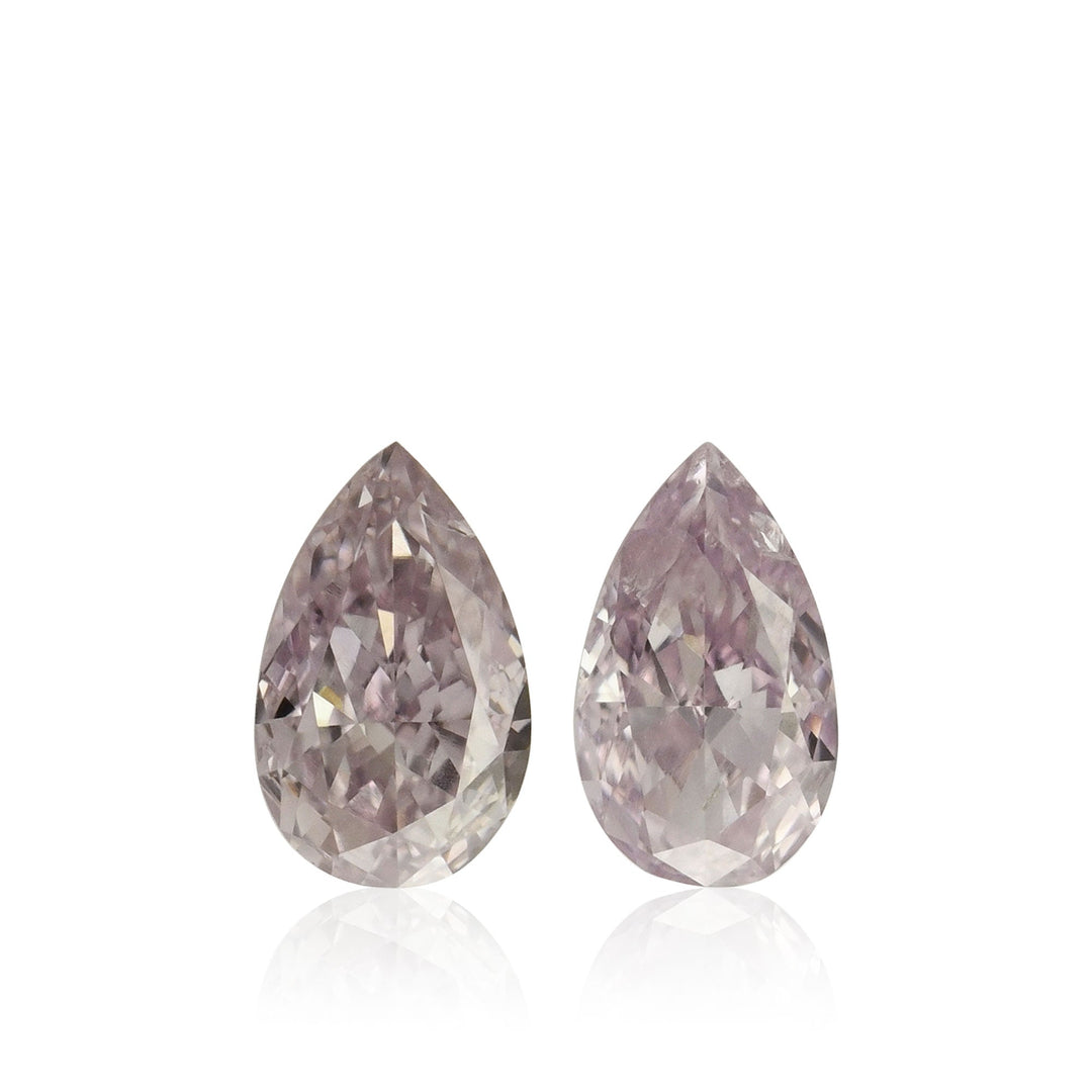 0.46 Carat Fancy Light Purplish Pink Pear Diamonds (I1)