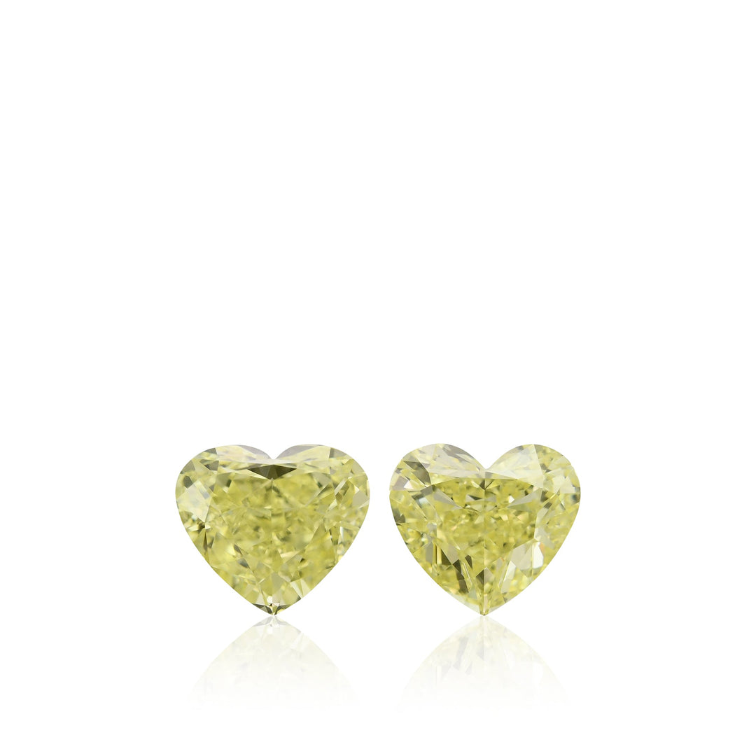 1.70 Carat Fancy Yellow Heart Diamonds VS2